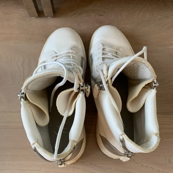 Giuseppe Zanotti white leather high top sneakers sz 46 men