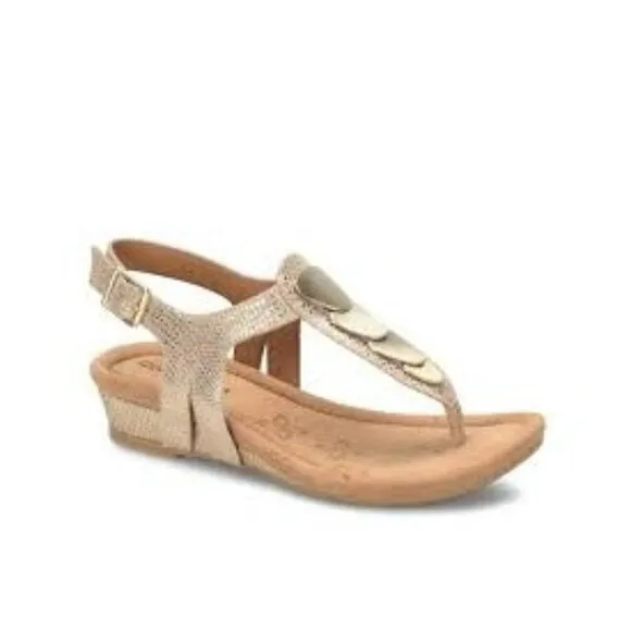 Gold Snake Print Suede Summit Sandals Size 11W by Comfortiva New
