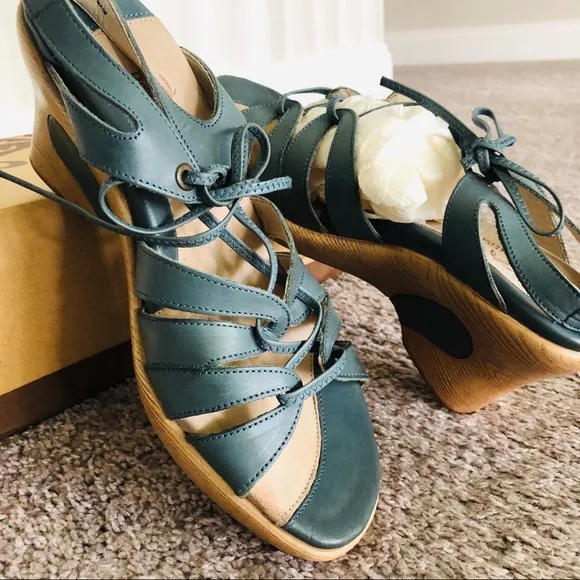 Gorgeous Denim/Deep Teal Wedge Sandals
