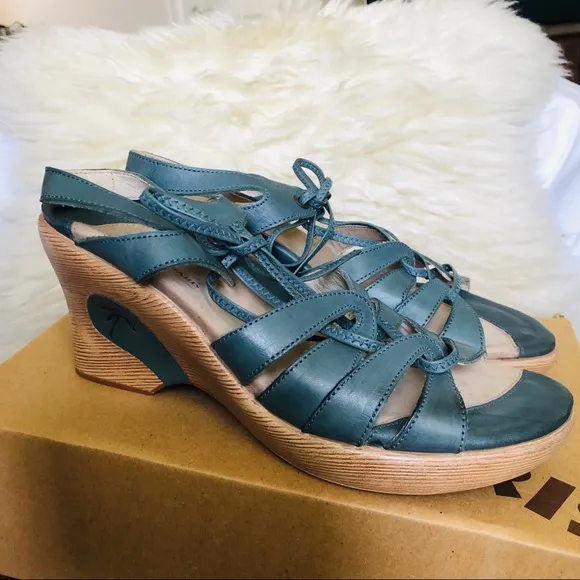 Gorgeous Denim/Deep Teal Wedge Sandals