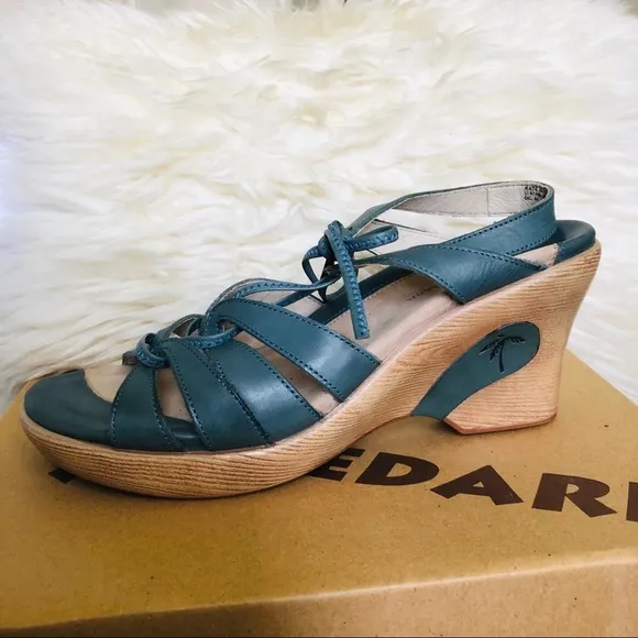 Gorgeous Denim/Deep Teal Wedge Sandals
