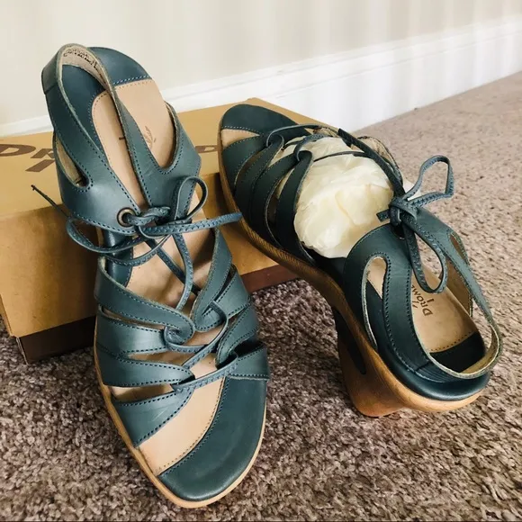 Gorgeous Denim/Deep Teal Wedge Sandals