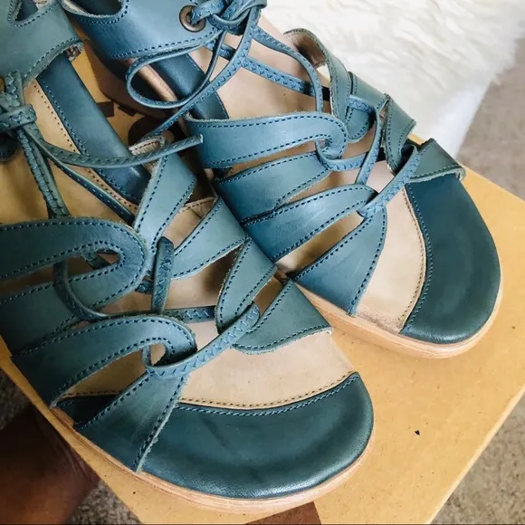 Gorgeous Denim/Deep Teal Wedge Sandals