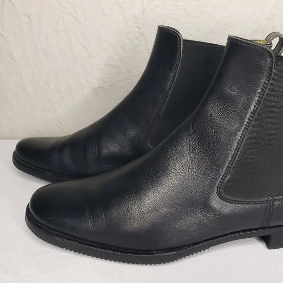 Gravati Handmade in Italy Black Leather Ankle Chelsea Boots 6 W 4.5 M Booties