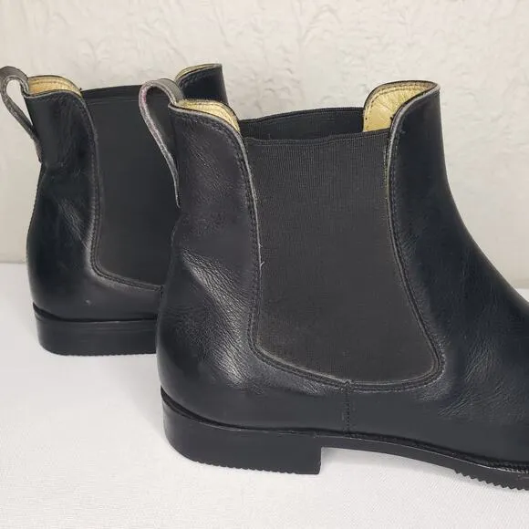 Gravati Handmade in Italy Black Leather Ankle Chelsea Boots 6 W 4.5 M Booties