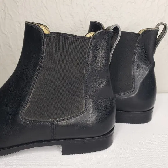 Gravati Handmade in Italy Black Leather Ankle Chelsea Boots 6 W 4.5 M Booties