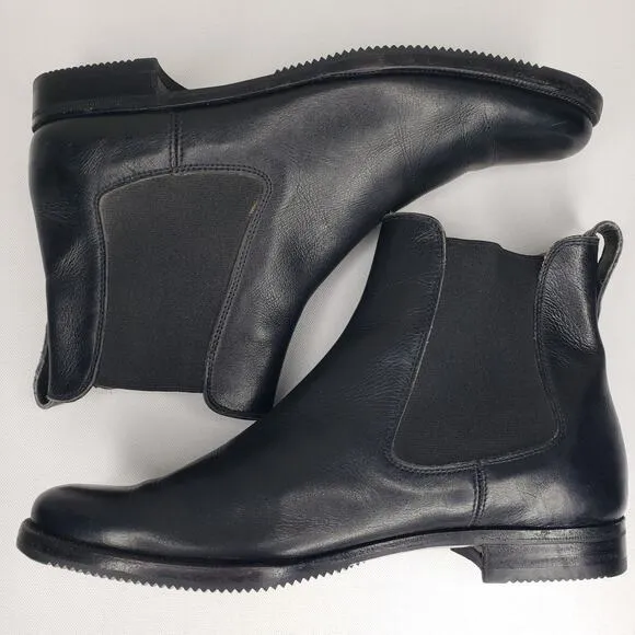 Gravati Handmade in Italy Black Leather Ankle Chelsea Boots 6 W 4.5 M Booties