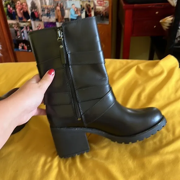 HARLEY DAVIDSON Women's Lalanne Triple Strap Riding Boots Size 6.5