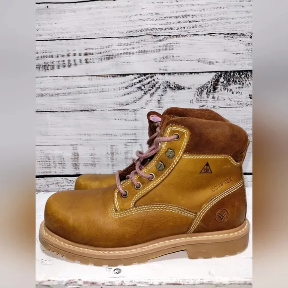 HAWX Trooper Work Boots Composition Toe Tan size 8.5 Utility Construction