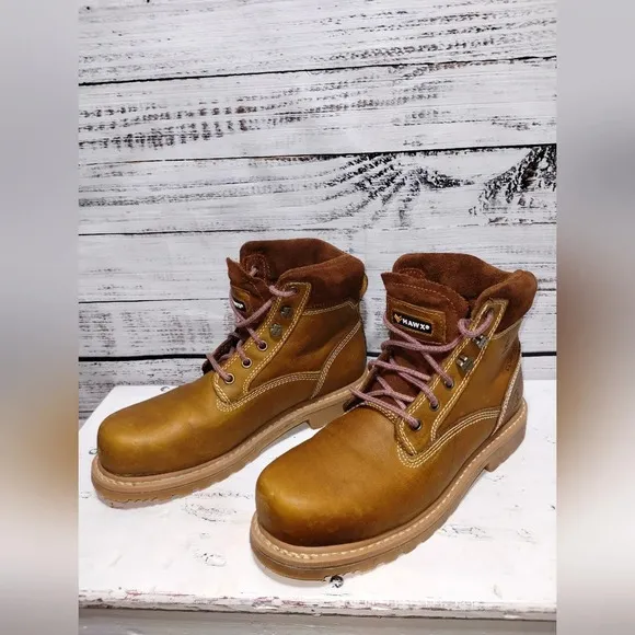HAWX Trooper Work Boots Composition Toe Tan size 8.5 Utility Construction