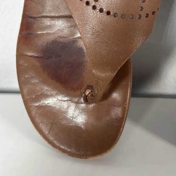 HERMES Calfskin Kola Sandals Tan 39.5