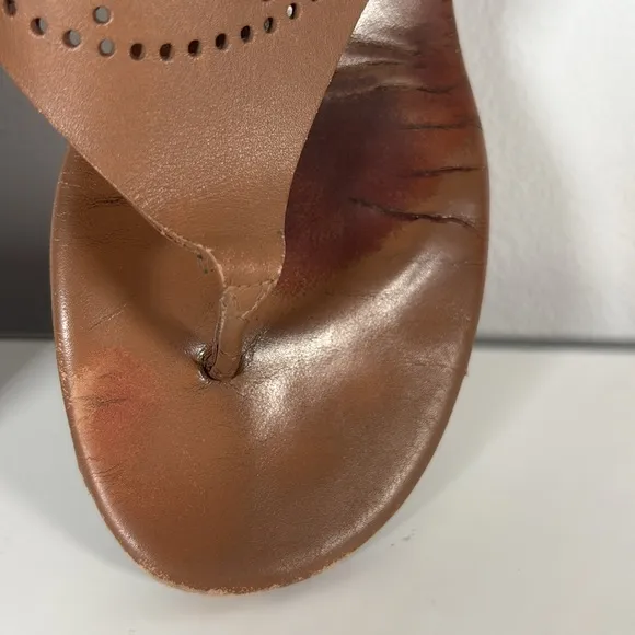 HERMES Calfskin Kola Sandals Tan 39.5