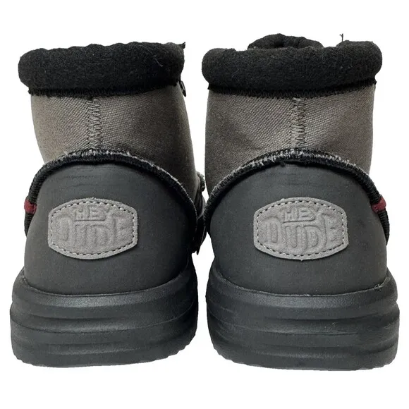 Hey Dude Bradley Mens Size 13 Grey Black Waxed Canvas Boots 40625-030 Sneaker