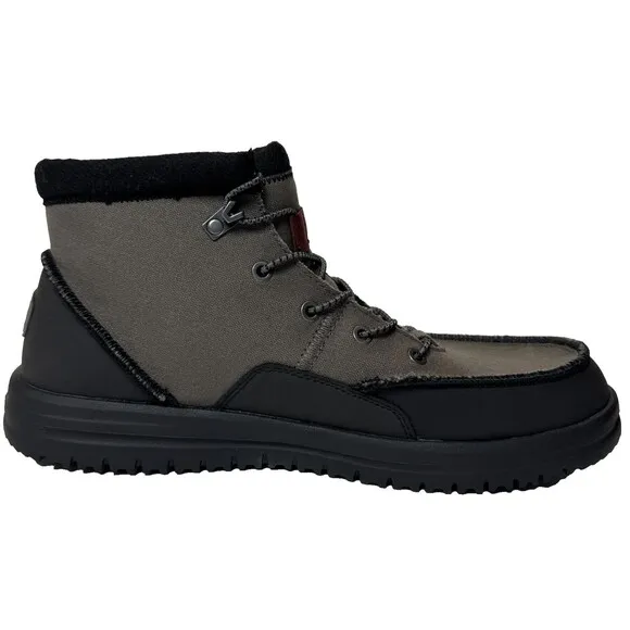 Hey Dude Bradley Mens Size 13 Grey Black Waxed Canvas Boots 40625-030 Sneaker