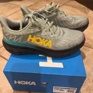Hoka Athletic Shoes in Gray and Yellow