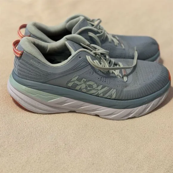 Hoka One One Bondi 7 Women's Running Shoes Blue Size 9.5