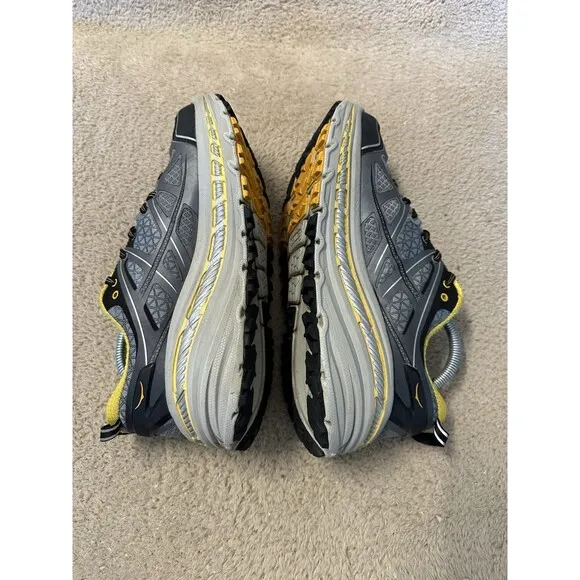 Hoka One One Stinson 3 ATR 1008326 GGFS Gray Yellow Running Shoes Mens Size 8.5