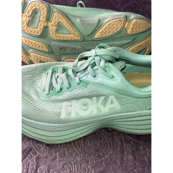 Hoka One One Women’s Bondi 8 Running Sneaker Shoes, Size 8.5 B(M) US Lime Glow