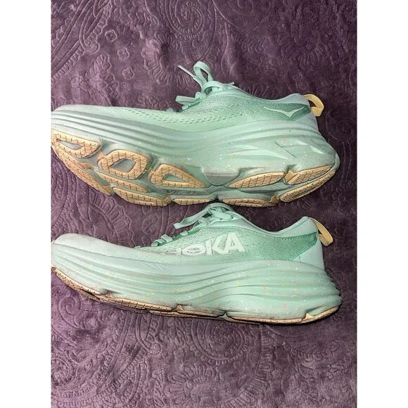 Hoka One One Women’s Bondi 8 Running Sneaker Shoes, Size 8.5 B(M) US Lime Glow