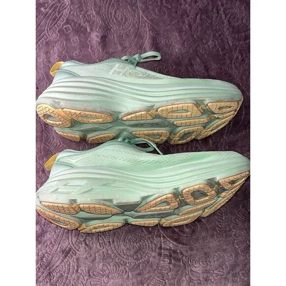 Hoka One One Women’s Bondi 8 Running Sneaker Shoes, Size 8.5 B(M) US Lime Glow