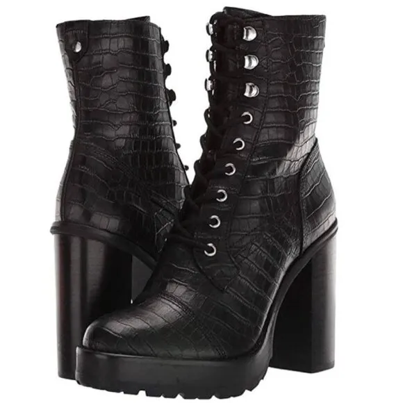 💥HOT ITEM💥Winnie Harlow x Steve Madden LisaLove Genuine Leather Croc Boots