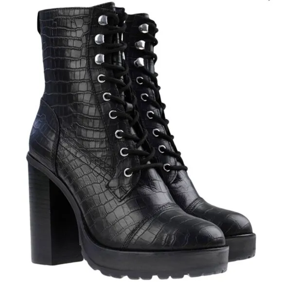 💥HOT ITEM💥Winnie Harlow x Steve Madden LisaLove Genuine Leather Croc Boots