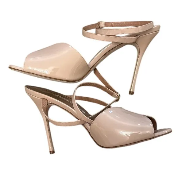 Hourani 105 patent nude sandals EUC Size 40