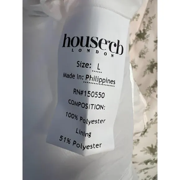 House of CB Christiana Garden Print Mini Dress Size L Large