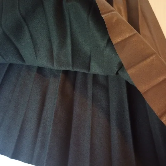 House Of Harlow Pleated Asymmetrical Faux Leather Mid-length Skirt