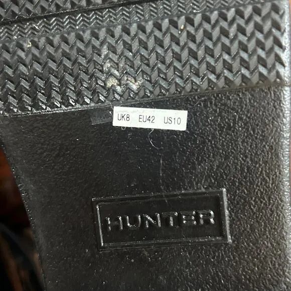 Hunter Refined Slim-Fit Quilted Gloss Chelsea Rain Boots in Gray Sz 10 NWT