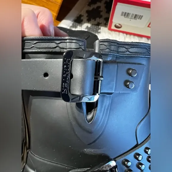 Hunter Refined Stud Biker rain boots NIB