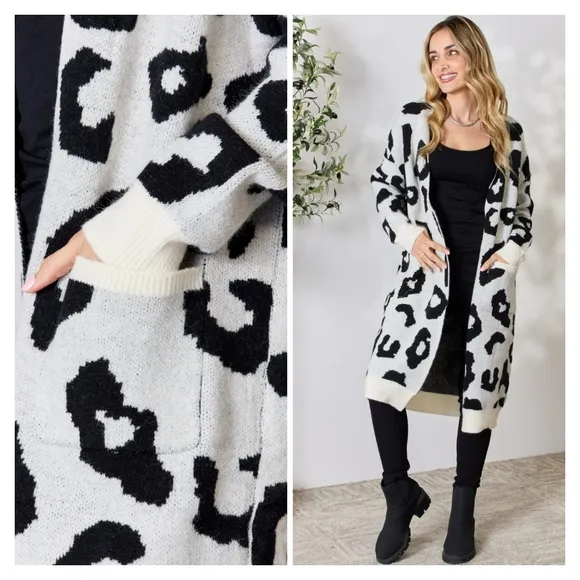 Ivory Leopard Print Cardigan