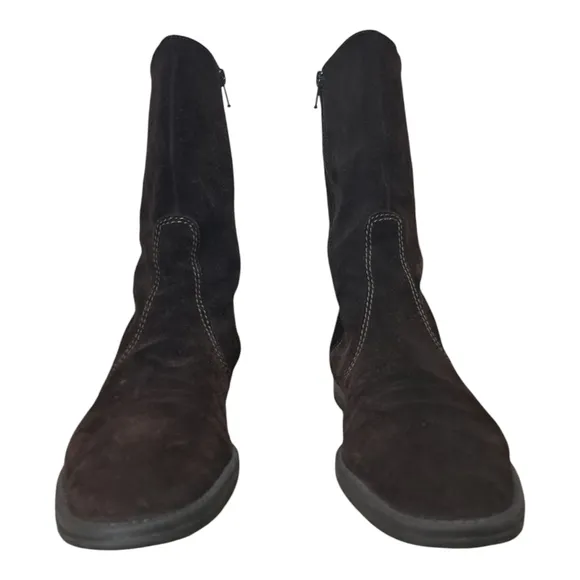 J. Crew Chocolate Mid Calf Boots with Suede Finish Size 9