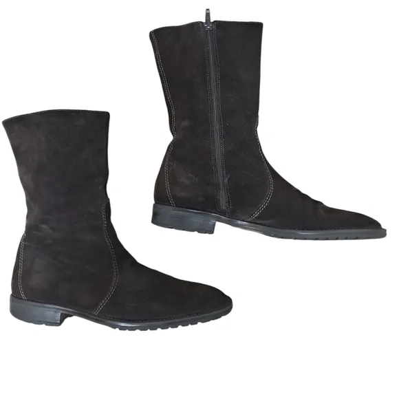 J. Crew Chocolate Mid Calf Boots with Suede Finish Size 9