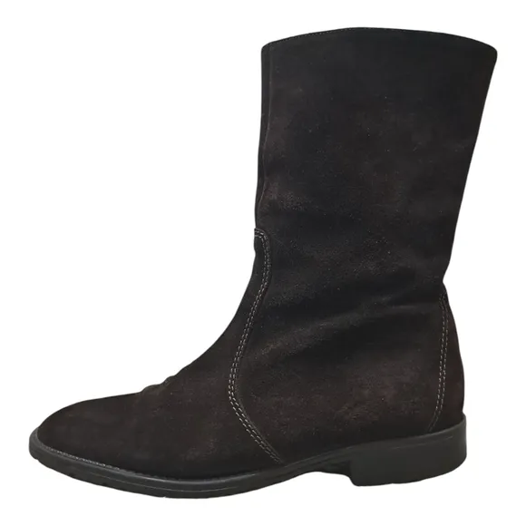 J. Crew Chocolate Mid Calf Boots with Suede Finish Size 9