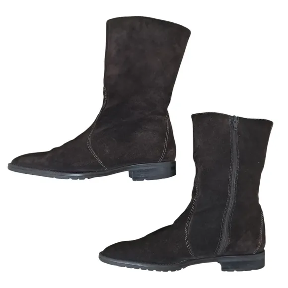 J. Crew Chocolate Mid Calf Boots with Suede Finish Size 9