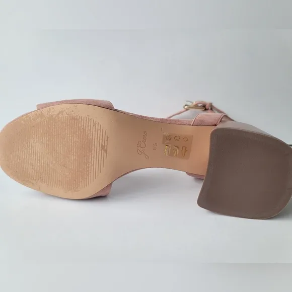 J. Crew Wide - Strap Penny Sandals in Suede, Frosted Taupe, 9.5