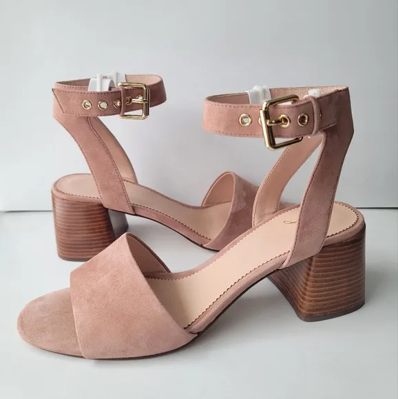 J. Crew Wide - Strap Penny Sandals in Suede, Frosted Taupe, 9.5