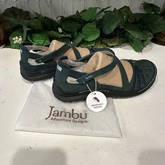 Jambu Womens Pine Adventure Designs Leather &amp; Textile Relax Foam Criss-Cross San