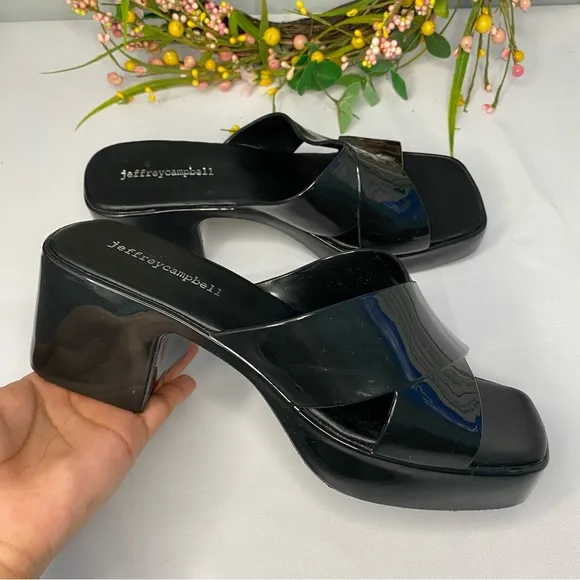 Jeffrey Campbell Bubblegum Platform Sandals In Black