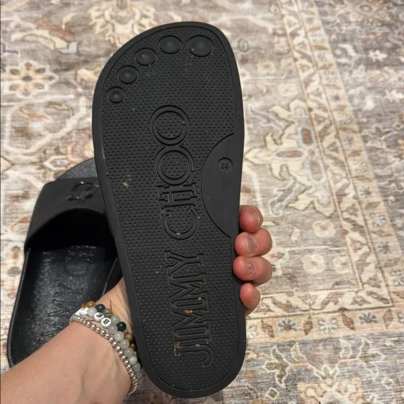 Jimmy Choo Black Slide Sandals