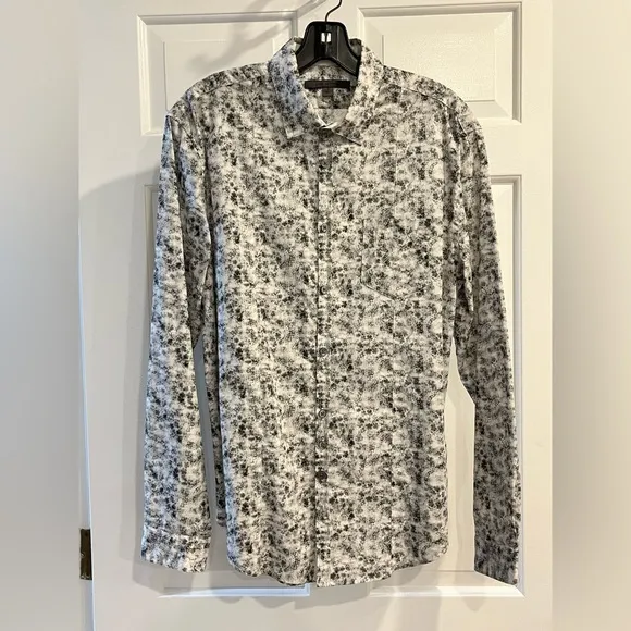 John Varvatos Abstract Leaf Shirt. Size Small