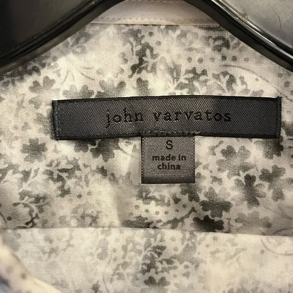 John Varvatos Abstract Leaf Shirt. Size Small
