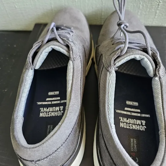 Johnston &amp; Murphy Men's XC4 Tanner Plain Toe Dark Gray Nubuck Waterproof Size 9M