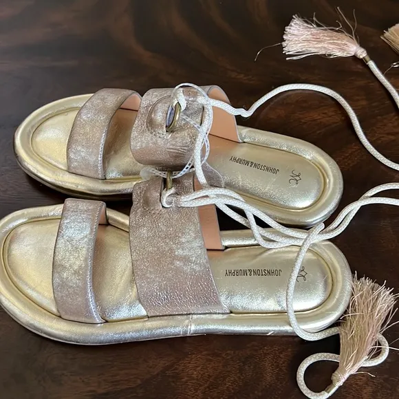Johnston &amp; Murphy Zoey Ankle Wrap Sandals.