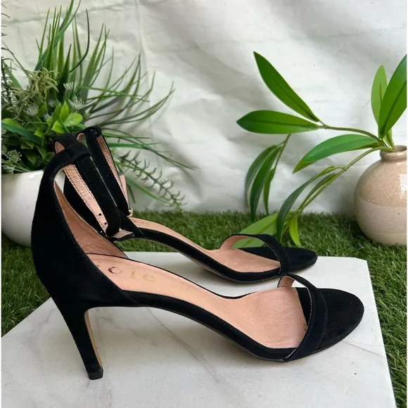 Joie Maisie Suede Sandal black women size 7.5 new no box