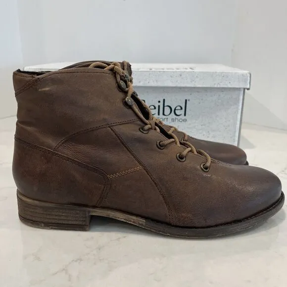 Josef Seibel NEW Sienna Lace Ankle Boots Booties Brown Womens EU 40 US 9 -9 .5