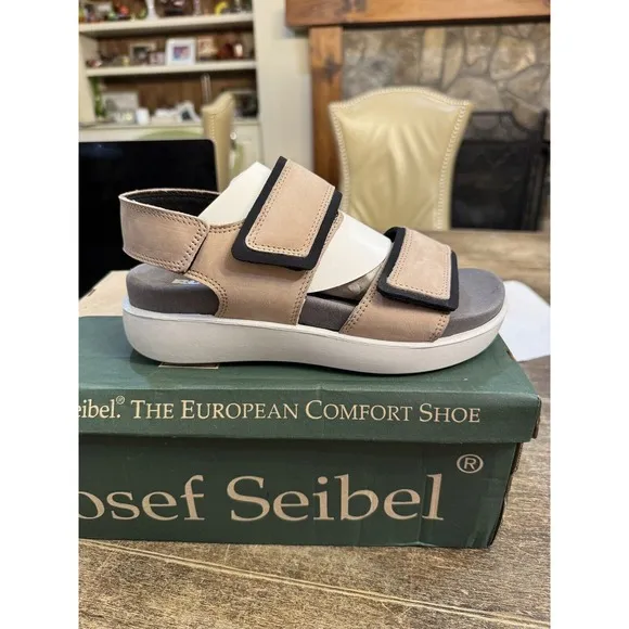 Josef Seibel Women's Sandal In Beige Romika Super Padded Sole Size 37 Borneo