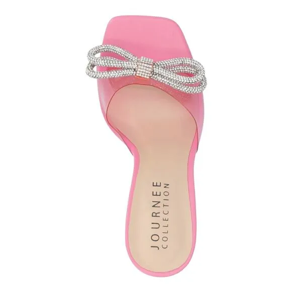 Journee Women's Fenella Lucite Stiletto Dress Sandals Pink Size 9
