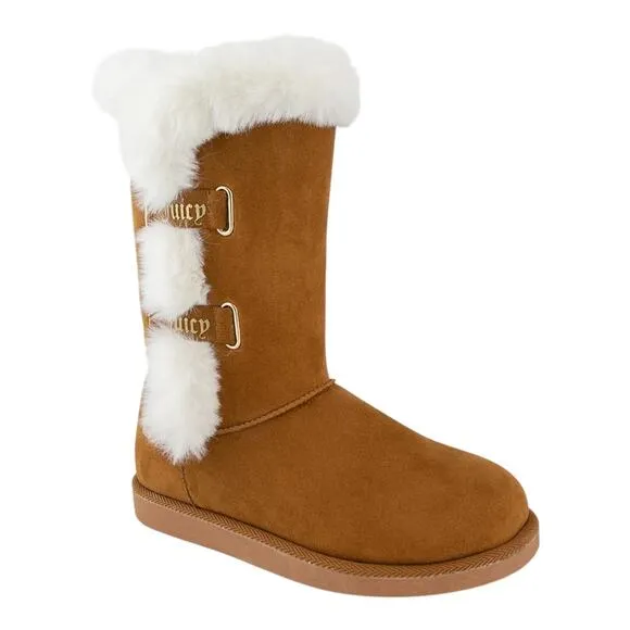 Juicy Couture Women's Koded Faux Fur Winter Boots Brown Size 8